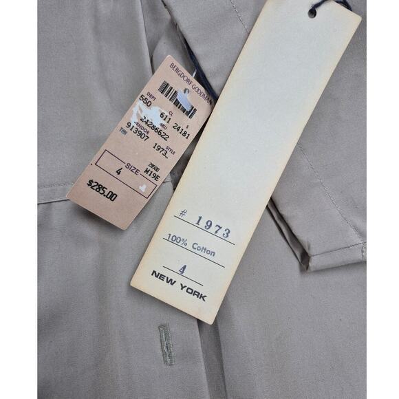 VTG NWT Jennifer George 100% Cotton 1973 Button down Shirt Dress Tan Sz 4 - Picture 5 of 8